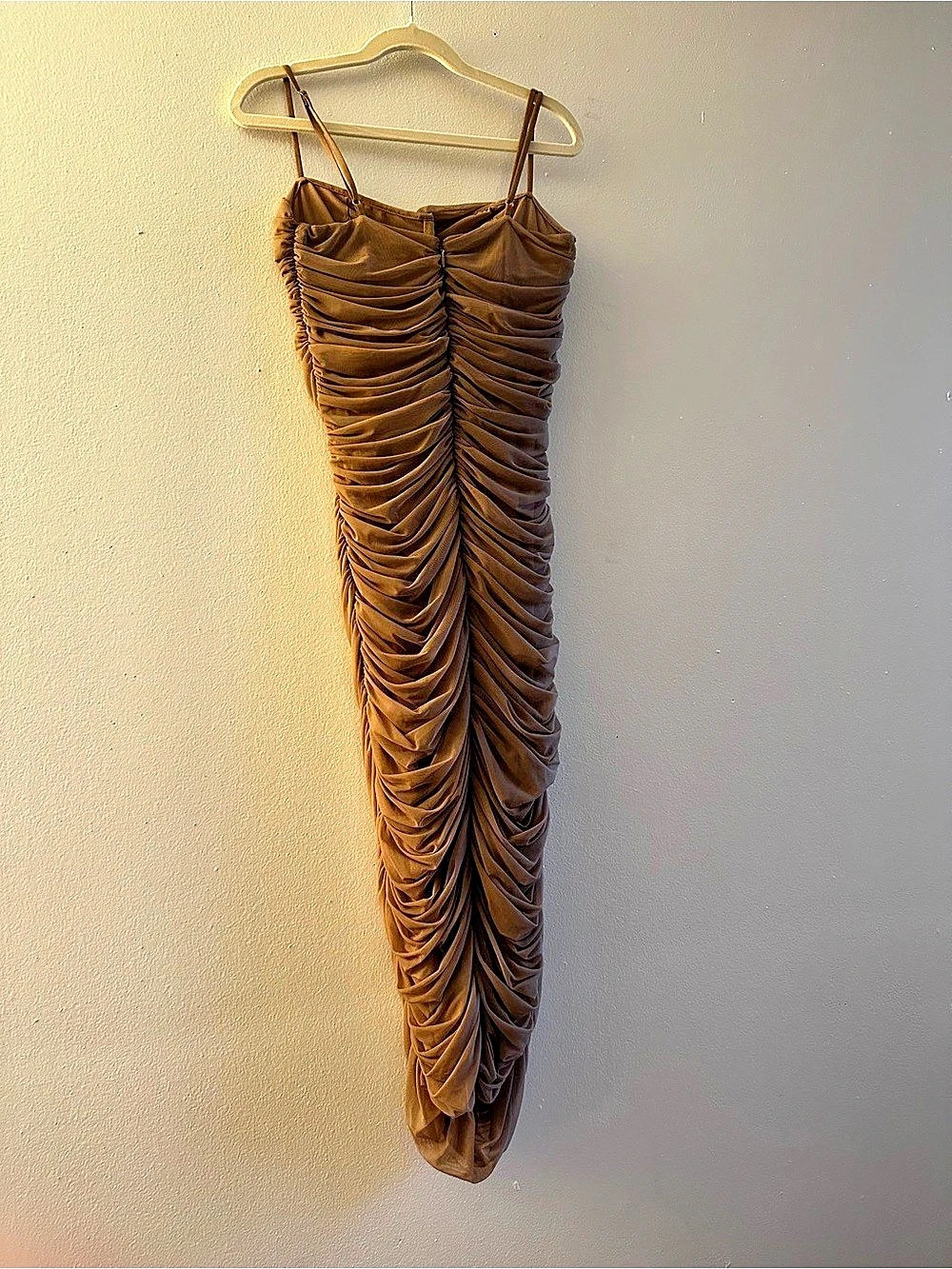 Aritzia TEN by Babaton Ruched Maxi Dress in Brown Like New